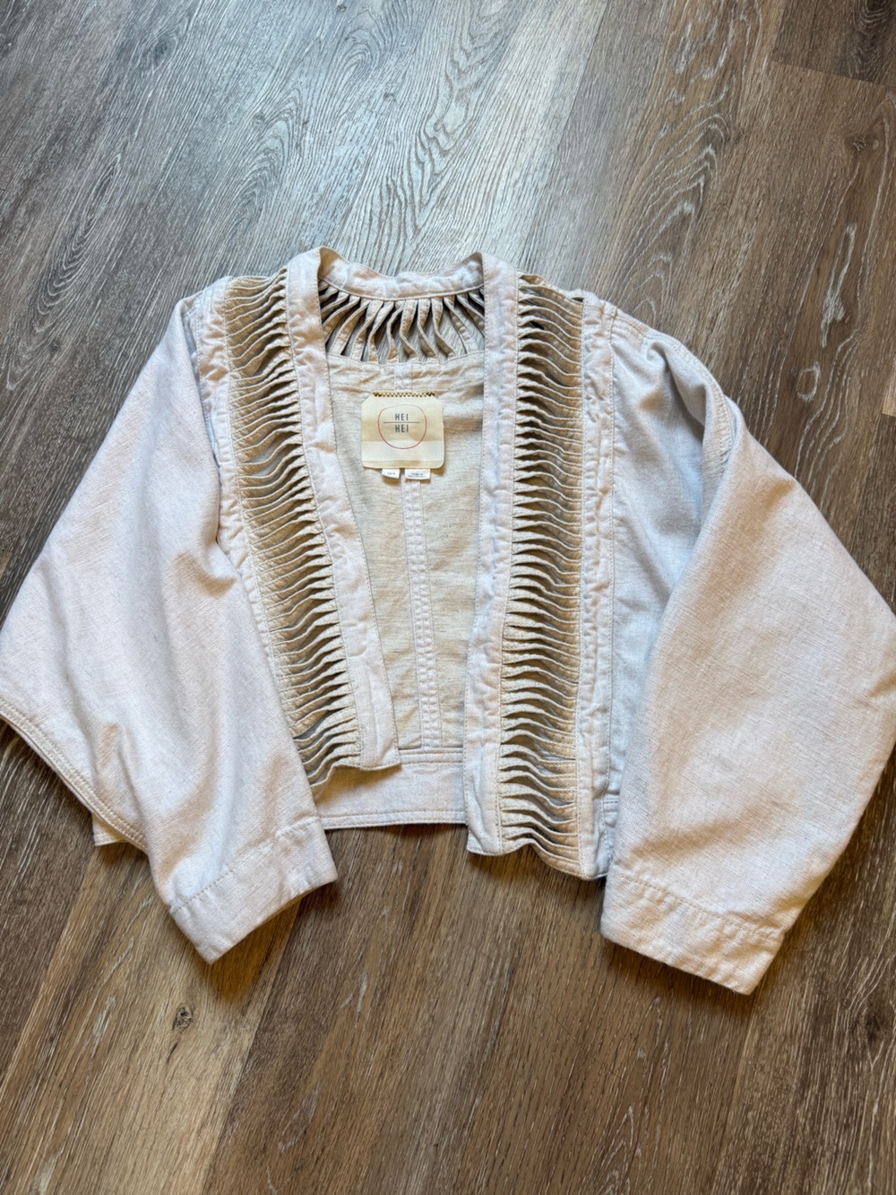 Light Beige interesting collar Jacket